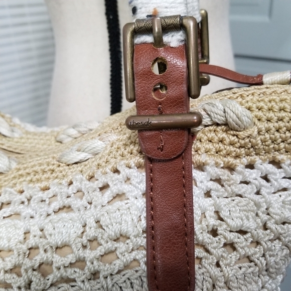 The Sak Crochet Large Shoulder Bag With Wrapped Faux Leather Straps - Picture 15 of 16